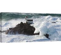 ART PRINT CAFE' - Cuadro, Faro - Impresion sobre Lienzo - Jean Guichard, Phare de Tavennec - 70x35 cm