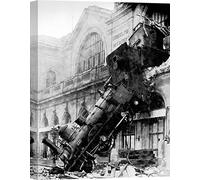 ART PRINT CAFE' - Cuadro, fotografía - Impresion sobre Lienzo - Anónimo, Accidente de Tren en la estación Montparnasse (París, 1895) - 120x90 cm