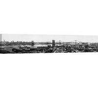 ART PRINT CAFE' - Cuadro, fotografía - Impresion sobre Lienzo - Anónimo, NY from Brooklyn Heights - 150x30 cm