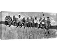 ART PRINT CAFE' - Cuadro, fotografía - Impresion sobre Lienzo - Charles C. Ebbets, Almuerzo en lo Alto de un Rascacielos, 1932 (Detalle) - 140x70 cm
