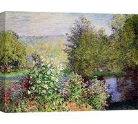 ART PRINT CAFE' - Cuadro - Impresion sobre Lienzo - Claude Monet, A Corner of The Garden at Montgeron - 100x70 cm