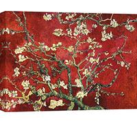 ART PRINT CAFE' - Cuadro - Impresion sobre Lienzo - Vincent Van Gogh, Van Gogh Deco - Almendro en Flor (variación roja) - 60x40 cm