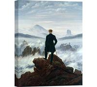 ART PRINT CAFE' - Cuadro Romanticismo - Impresion sobre Lienzo - Caspar David Friedrich, El Caminante sobre el mar de Nubes - 100x70 cm