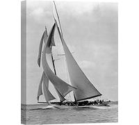 ART PRINT CAFE' - Cuadro, veleros - Impresion sobre Lienzo - Edwin Levick, The Schooner Half Moon at Sail, 1910s - 80x60 cm