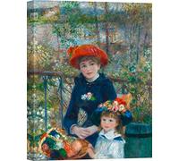 ART PRINT CAFE' - Impresion sobre Lienzo - Cuadro Moderno - Pierre-Auguste Renoir, En la terraza (Dos Hermanas) - 60x40 cm