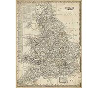 ART-PRINT-on-matte-paper-220gr- Antiguo mapa de Inglaterra Vision Studio - Imagen vertical europea Imagen arte arte impresión marco de lienzo Fine Art Print 33_X_24_in