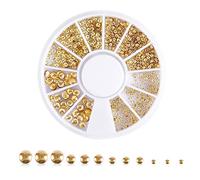 Art - Remaches metálicos dorados 3D Punk, estrella, luna, corazón, para triángulo, cuadrado, decoración