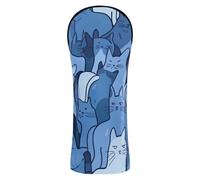 Art Russian Blue Cats - Funda para cabeza de golf de piel de primera calidad, impermeable, con etiquetas intercambiables para conductor Fairway Wood Hybrid