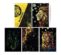art scratch Paper - 4 Pack A4 Luminous art scratch Boards | Creative Graffiti Drawing Cards, Animal Scratchboards,DI Y Handmade Craft Toys For Kids, Teens & Adults