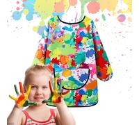 Art Smock - Delantal De Pintura Ajustable Para Niños De Manga Larga, Estilo Divertido Colorido, Bolsillo Grande | Elaboración De Dibujo, Pintura, Ropa Para Niños, Aula, Hogar, Escuela, Actividad Creat