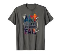 Art Speaks When Words Fail - Cita de Artes Inspiradoras Camiseta, Hombre, Asfalto, L
