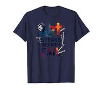 Art Speaks When Words Fail - Cita de Artes Inspiradoras Camiseta, Hombre, Azul Marino, XXL