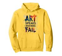 Art Speaks When Words Fail - Cita de Artes Inspiradoras Sudadera con Capucha, Unisex para Adultos, Limón, S
