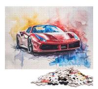 Art Sports Car Puzzle Decompression Toys Paper Rectangular Jigsaw Puzzle for Kids and Adults Age 12 Years Up Christmas Gifts 38x26cm/1000pcs