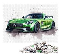 Art Sports Car Puzzle Rectangular Paper Board 100 Percent Recycled Cardboard Jigsaw Puzzle for Adult Children Christmas Gifts 38x26cm/1000pcs