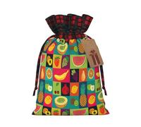 Art Style Fruit - Bolsa de regalo de gran capacidad de 8.3 x 11.8 pulgadas con cordón para tus regalos preciosos de Halloween, 1 unidad
