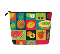 Art Style Fruit - Bolsa organizadora de viaje para mujer, bolsa de cosméticos de cáñamo falso, gran capacidad, con cremallera