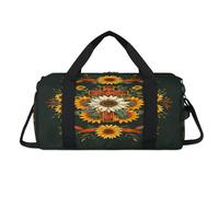 Art Sunflower Cross - Bolsa deportiva con compartimento para zapatos, bolsa de fin de semana, viajes, gimnasio, organizador de equipaje para mujeres, hombres, niños y niñas