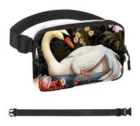 Art Swan Flower-466 - Cangurera cruzada para hombres y mujeres, riñonera para viajes, casual, caminar, correr, senderismo, ciclismo, multicolor, 4 x 23 x 15 cm, multicolor, 1.5x9.0x5.9in/4x23x15cm