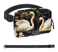 Art Swan Flower-471 - Cangurera de estilo unisex: riñoneras de moda, bolsas cruzadas deportivas delgadas a la moda para correr, senderismo, senderismo, mujer, hombre, multicolor, 4 x 23 x 15 cm,