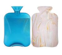Art Swirl - Botella de agua caliente con cubierta esponjosa, 2 L, botella de remolino de gran capacidad, bolsa de agua para noches acogedoras, alivio del dolor, espalda, cuello y hombros