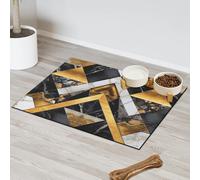 Art - Tapete triangular de mármol para alimentación de mascotas, para gatos, perros, cuenco de agua, tapete de alimentación de mascotas, tapete absorbente y antideslizante que contiene derrames