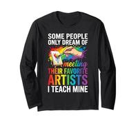 Art Teacher Appreciation I Teach Mine Colorful Paint Manga Larga