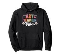 Art Teacher Vibes Groovy Back to School Style Sudadera con Capucha