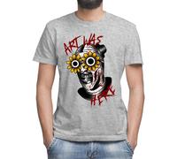 Art The Clown Terrifier 2 - Camiseta clásica de manga corta con cuello redondo para hombre, gris, M