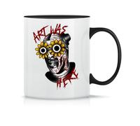 Art The Clown Terrifier 2 Taza de Té y Café de Cerámica Clásica Blanca Negra y Rosa Mágica 330ml