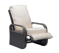 ART TO REAL Silla reclinable de Mimbre de Resina para Exteriores con Cojines, Muebles de Patio, sofá de ratán Ajustable automático, Resistente a los Rayos UV, a la decoloración, al Agua