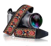 Art Tribute Camera Strap For All Dslr, SLR Camera including Binocular. Red Vintage Woven Embroidered Elegant Universal Neck, Shoulder and Crossbody Strap, Great Gift for Photographers Men & Women