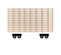 ART TWIST HOME Tráiler de Vetrina Vitrina Expositora para Colecciones con 80 Compartimentos | Expositor Coches Hot Wheels | Vitrina Pared 78,5cm x 40cm x 4cm | Expositor de Madera (004)