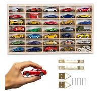 ART TWIST HOME Vetrina Vitrina Expositora para Colecciones con 35 Compartimentos | Expositor Coches Hot Wheels | Vitrina Pared 49,5cm x 28,5cm x 4cm | Expositor de Madera (Mensola Senza Motivo)