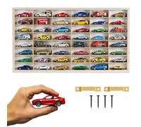 ART TWIST HOME Vetrina Vitrina Expositora para Colecciones con 48 Compartimentos | Expositor Coches Hot Wheels | Vitrina Pared 59cm x 32,5cm x 4cm | Expositor de Madera (Mensola Senza Motivo)