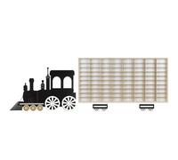 ART TWIST HOME Vetrina Vitrina Expositora para Colecciones con 80 Compartimentos | Expositor Coches Hot Wheels | Vitrina Pared 78,5cm x 40cm x 4cm | Expositor de Madera (Locomotiva)