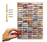 ART TWIST HOME Vetrina Vitrina Expositora para Colecciones con 90 Compartimentos | Expositor Coches Hot Wheels | Vitrina Pared 50cm x 71cm x 4cm | Expositor de Madera (Mensola Senza Motivo)
