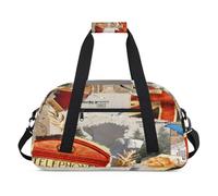 Art UK London Theme - Bolsas de lona para niñas y niños, bolsa de viaje de fin de semana, 24 L, bolsa de deporte para gimnasio, práctica, color, 24 L, Organizador de bolsas
