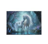 Art Unicornio Bosque Verde Rompecabezas Rompecabezas Juego de Arte de Pared Hogar para Adultos Familias, 500 piezas