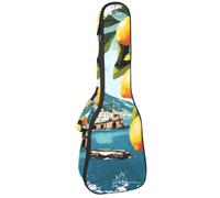 Art Vintage Retro Italian Coast and Lemon - Funda acolchada para ukelele de concierto de 23 pulgadas, impermeable y duradera, Multicolor 01, 25.9x9x3.1in/66x23x8cm, Organizador de bolsas