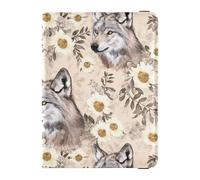 Art Wolf Flowers - Cartera para pasaporte y tarjeta de vacunación, con ranura para tarjetas de vacunación, soporte para pasaporte para viajes, esencial e impermeable