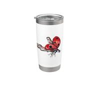 Art Womens Girls Kids Watercolor Painting Ladybug Lover Vaso térmico de acero inoxidable de doble pared