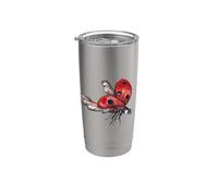 Art Womens Girls Kids Watercolor Painting Ladybug Lover Vaso térmico de acero inoxidable de doble pared