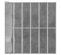 Art3d 10 Hojas de Azulejos Autoadhesivos de 30 x 30 cm Para Cocina, Baño y Sala de Estar - Rectángulo Color Gris