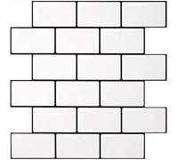 Art3d 10 Piezas Azulejos Adhesivos Engrosadas, Pegatinas de Baldosas para Cocina y Baño, Azulejos de Vinilo