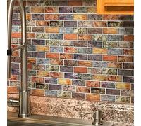 Art3d, 10 piezas, Peel & Stick, adhesivo para salpicaduras de cocina/baño, 30 × 30 cm, diseño colorido de azulejos de mármol