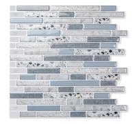 Art3d 10 Piezas Pegatinas de Azulejos Baño, Azulejos Adhesivos Cocina, Azulejos de Vinilos Impermeable, Diseño en Piedra (30x30cm)