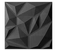 Art3d 100 paneles de pared 3D para decoración de paredes interiores PVC diamante revestimiento de pared para gaming salón TV fondo de pared 30 x 30 cm negro