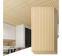 Art3d 12 piezas 3D paneles de pared PVC azulejos de techo listones de diseño decoración de la pared interior 120x60 cm (2x4 FT) decorativo suspendido azulejos de techo roble 8,8 ㎡