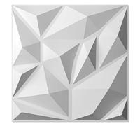 Art3d 20 paneles de pared 3D para decoración de paredes interiores PVC diamante revestimiento de pared para gaming salón TV fondo de pared 30 x 30 cm blanco